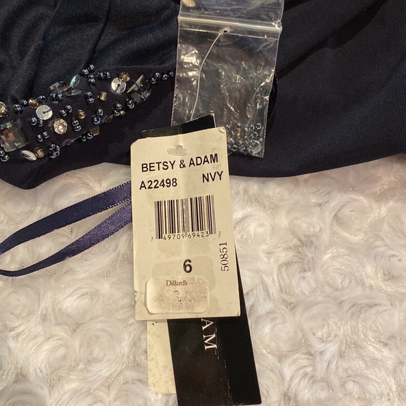 Betsy & Adam formal size 6 flutter dress NWT-navy - Picture 11 of 11
